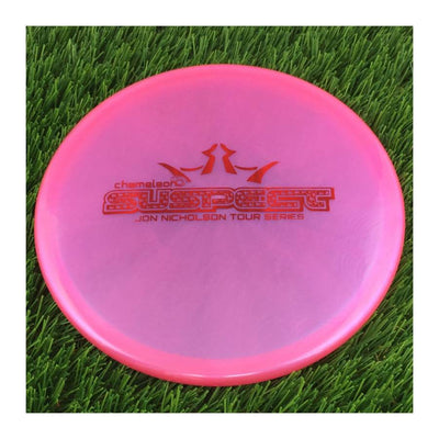 Dynamic Discs Lucid Chameleon Suspect with Jon Nicholson Tour Series 2022 Big Bar Stamp - 173g - Translucent Pink