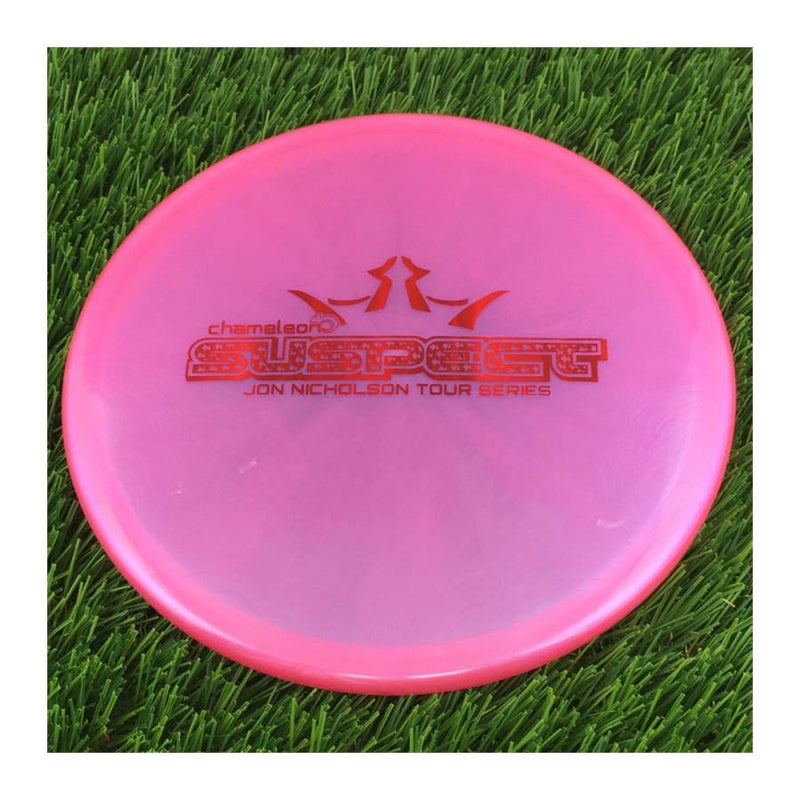 Dynamic Discs Lucid Chameleon Suspect with Jon Nicholson Tour Series 2022 Big Bar Stamp - 173g - Translucent Pink