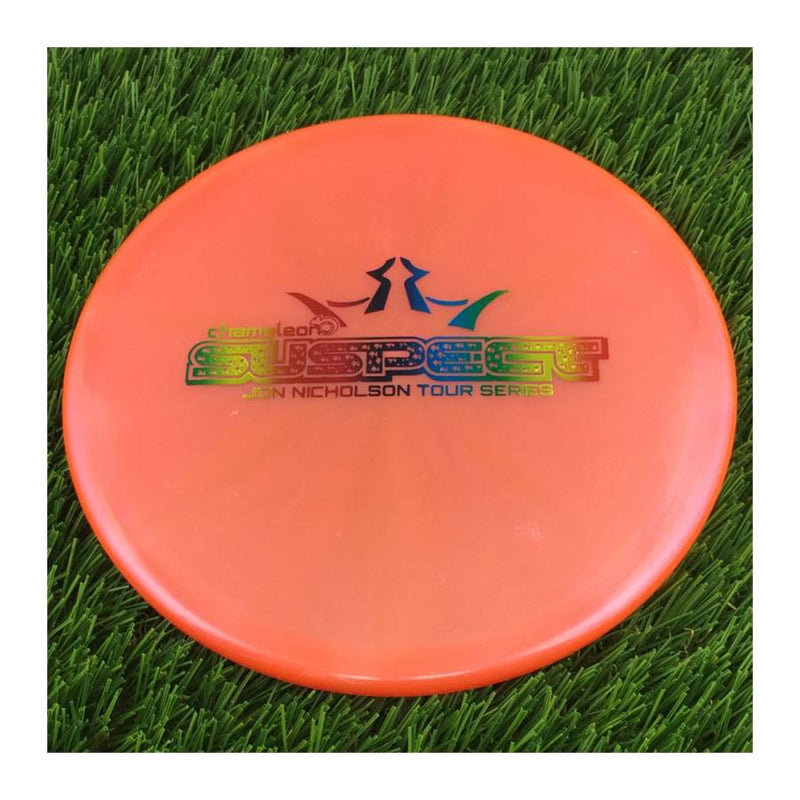 Dynamic Discs Lucid Chameleon Suspect with Jon Nicholson Tour Series 2022 Big Bar Stamp - 176g - Translucent Orange