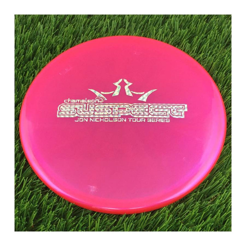 Dynamic Discs Lucid Chameleon Suspect with Jon Nicholson Tour Series 2022 Big Bar Stamp - 176g - Translucent Red