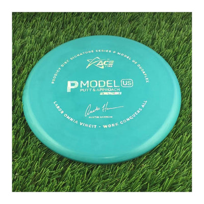 Prodigy Ace Line DuraFlex P Model US with 2022 Signature Series Austin Hannum Labor Omnia Vincit - Work Conquers All Stamp - 174g - Solid Aqua Green