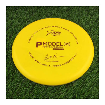 Prodigy Ace Line DuraFlex P Model US with 2022 Signature Series Austin Hannum Labor Omnia Vincit - Work Conquers All Stamp - 174g - Solid Yellow