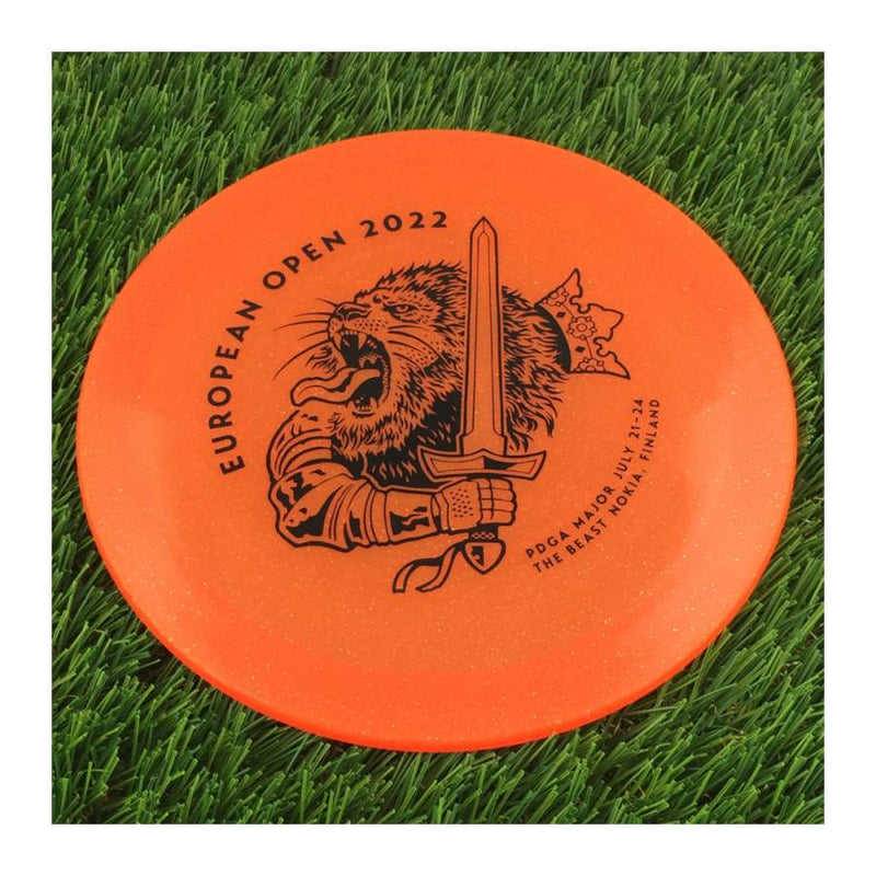 Discmania C-Line Metal Flake FD3 with European Open 2022 - The Beast - Nokia, Finland Stamp - 173g - Translucent Orange