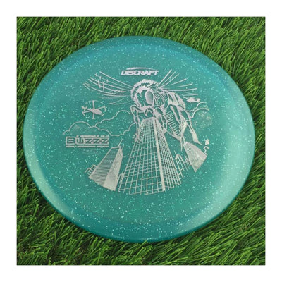 Discraft Elite Z Sparkle Glo Buzzz with 2023 Ledgestone Edition - Wave 1 Stamp - 180g - Translucent Blue