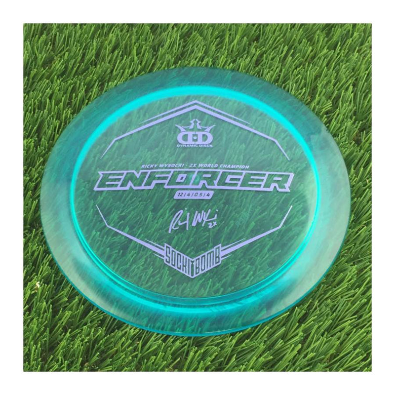 Dynamic Discs Lucid Enforcer with Ricky Wysocki - 2X World Champion - SockiBomb Stamp - 175g - Translucent Blue