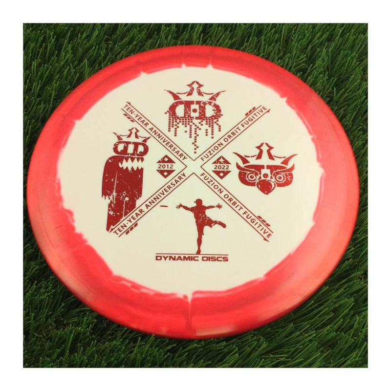 Dynamic Discs Fuzion Orbit Fugitive with Ten-Year Anniversary 2012-2022 Stamp - 177g - Solid Red