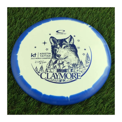 Latitude 64 Gold Line Orbit Claymore with Kristin Tattar #73986 - 2022 World Champion Team Series 2023 Stamp - 178g - Solid Blue