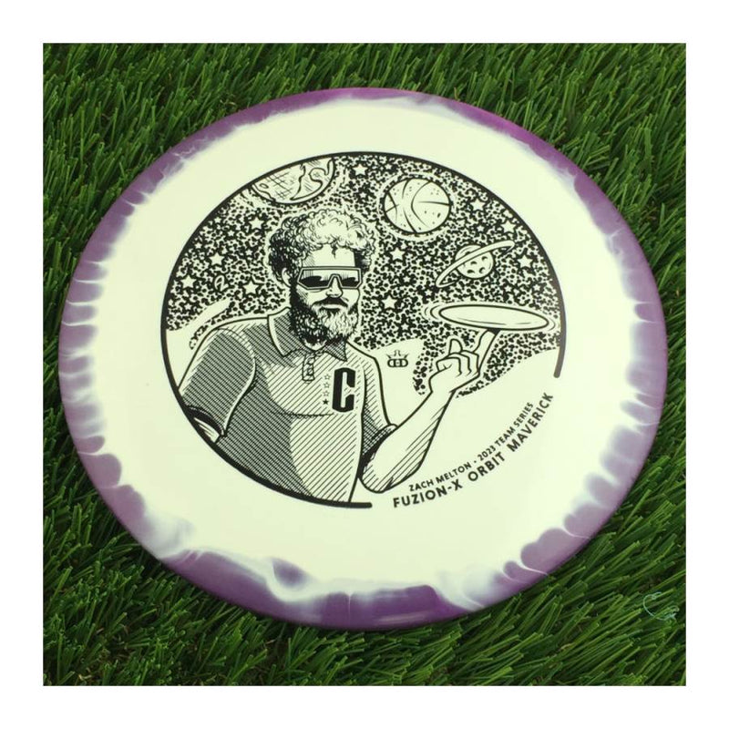 Dynamic Discs Fuzion-X Orbit Maverick with Zach Melton 2023 Team Series Stamp - 176g - Solid Purple