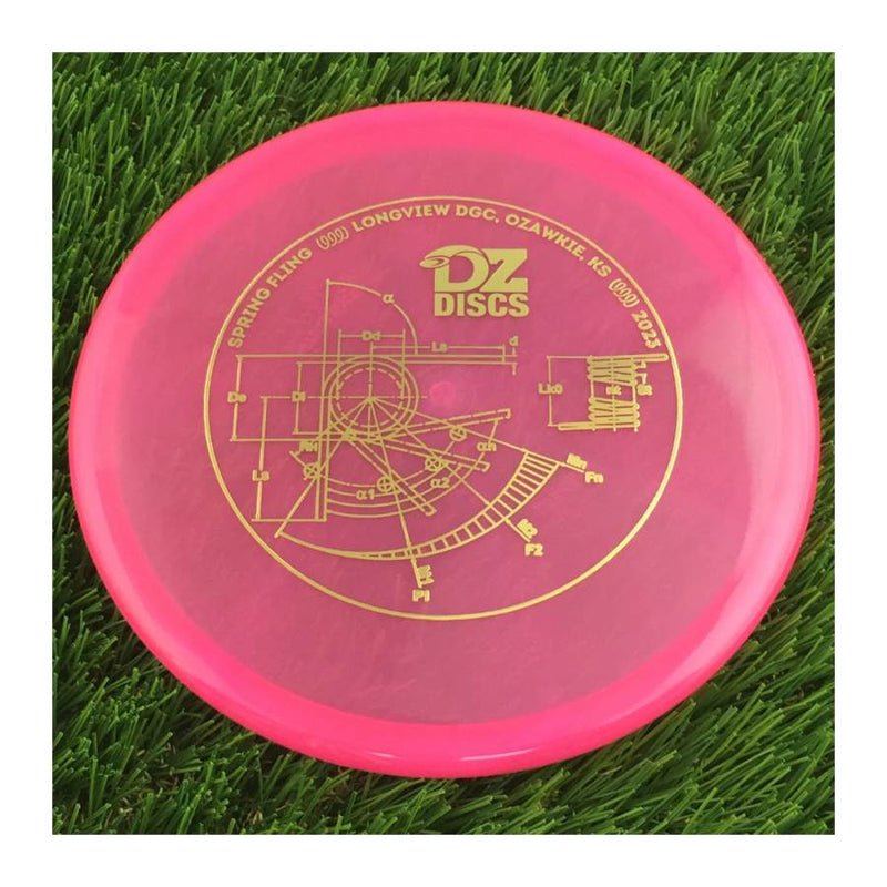 Dynamic Discs Lucid Glimmer Suspect with DZDiscs 2023 Spring Fling - Longview DGC - Ozawkie, KS Stamp - 173g - Translucent Pink