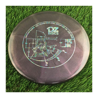 Dynamic Discs Lucid Glimmer Suspect with DZDiscs 2023 Spring Fling - Longview DGC - Ozawkie, KS Stamp - 176g - Translucent Dark Purple