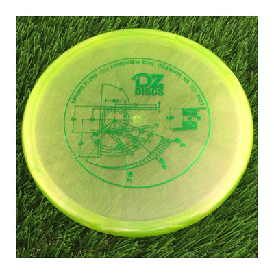 Westside VIP Ice Glimmer Harp with DZDiscs 2023 Spring Fling - Longview DGC - Ozawkie, KS Stamp - 173g - Translucent Lime Green