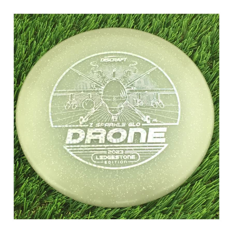 Discraft Elite Z Sparkle Glo Drone with 2023 Ledgestone Edition - Wave 2 Stamp - 180g - Translucent Grey