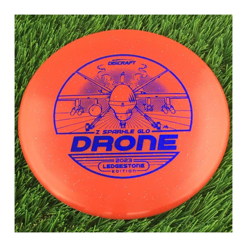 Discraft Elite Z Sparkle Glow Drone with 2023 Ledgestone Edition - Wave 2 Stamp - 180g - Translucent Red