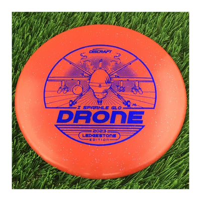 Discraft Elite Z Sparkle Glow Drone with 2023 Ledgestone Edition - Wave 2 Stamp - 180g - Translucent Red