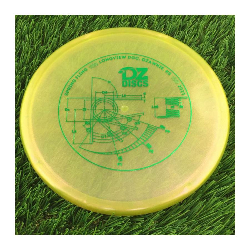 Westside VIP Ice Glimmer Harp with DZDiscs 2023 Spring Fling - Longview DGC - Ozawkie, KS Stamp - 173g - Translucent Yellow