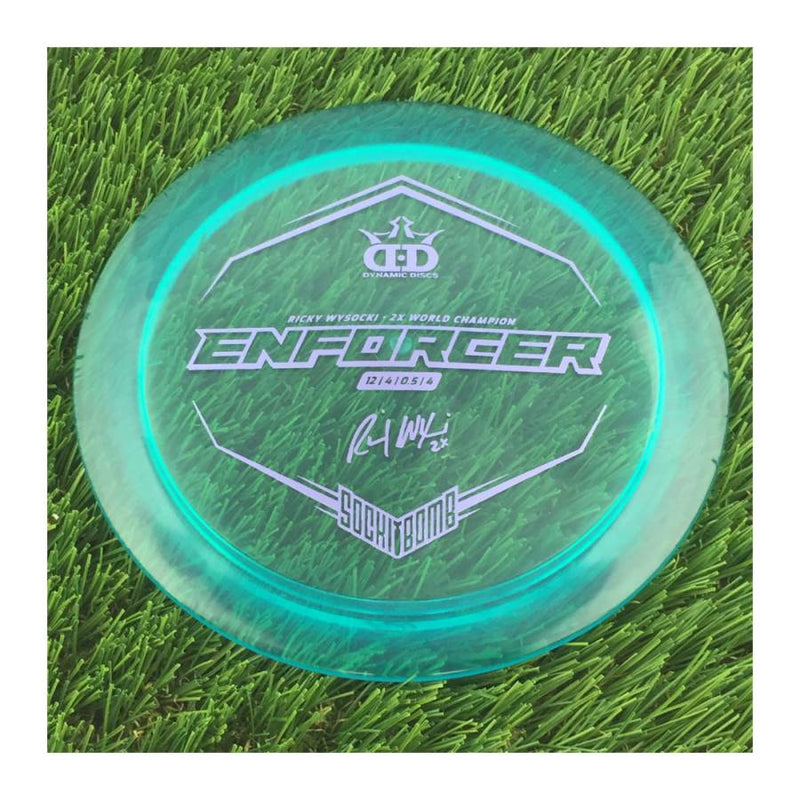 Dynamic Discs Lucid Enforcer with Ricky Wysocki - 2X World Champion - SockiBomb Stamp - 174g - Translucent Light Blue