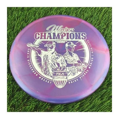 Discraft Elite Z Swirl Buzzz with Major Champions - Chris Dickerson - Paige Pierce - 2022 Stamp - 177g - Translucent Purple