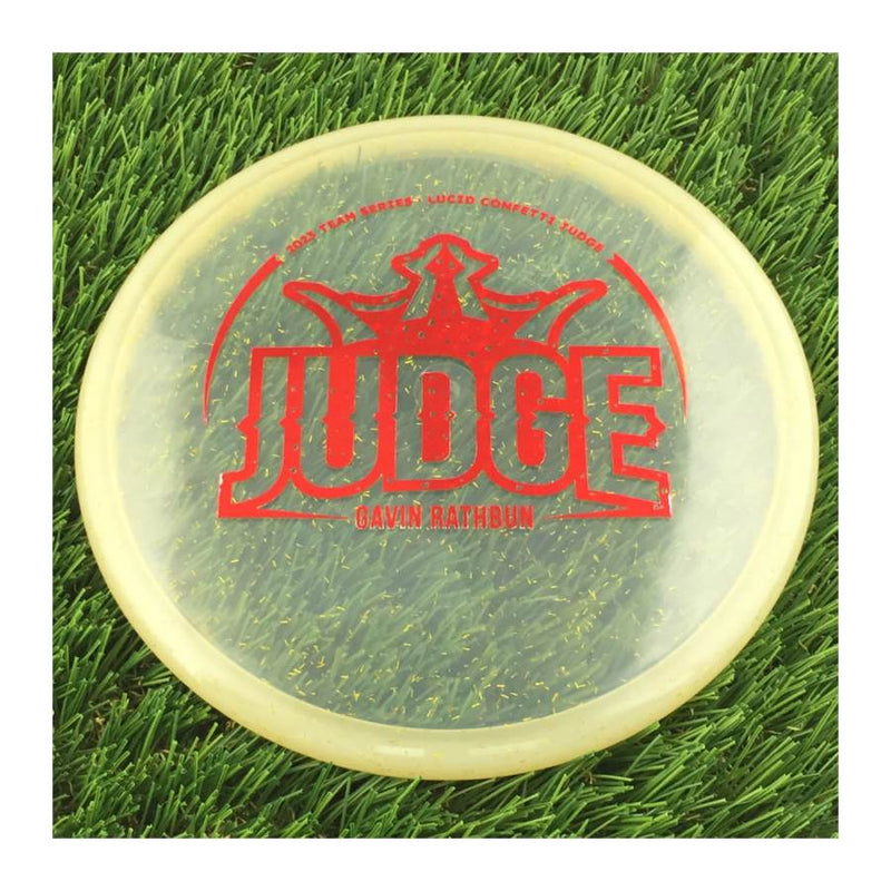 Dynamic Discs Lucid Confetti V2 Judge with Gavin Rathbun Big Judge Team Series 2023 Stamp - 176g - Translucent Gold