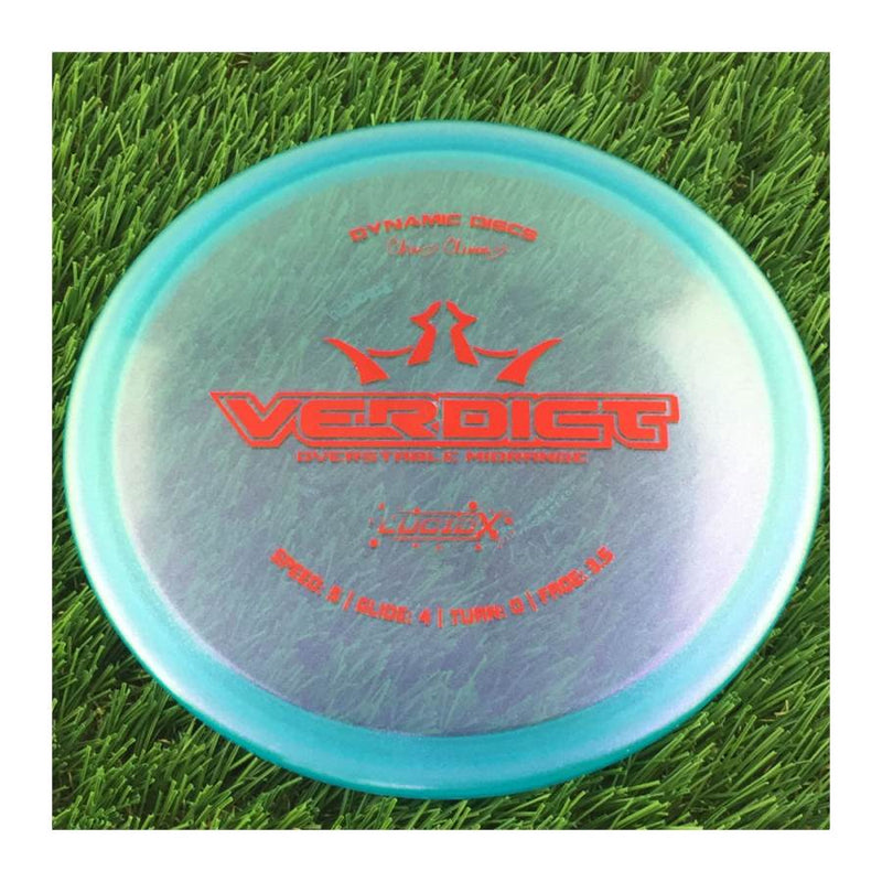 Dynamic Discs Lucid-X Glimmer Verdict with Chris Clemons Signature Team Series 2023 Stamp - 173g - Translucent Light Blue