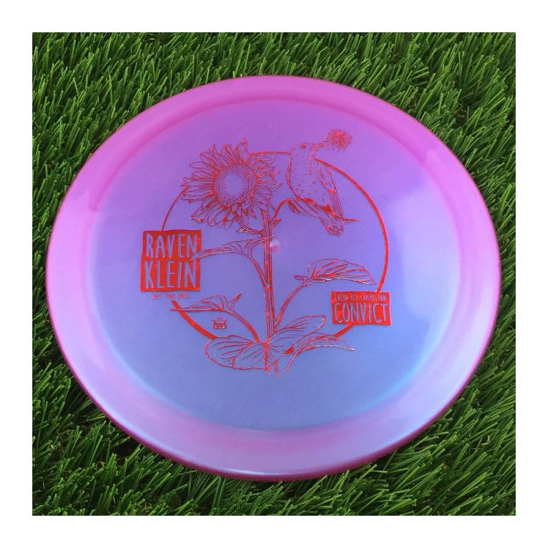 Dynamic Discs Lucid Ice Chameleon Convict with Raven Klein Sunflower Team Series 2023 Stamp - 173g - Translucent Purple