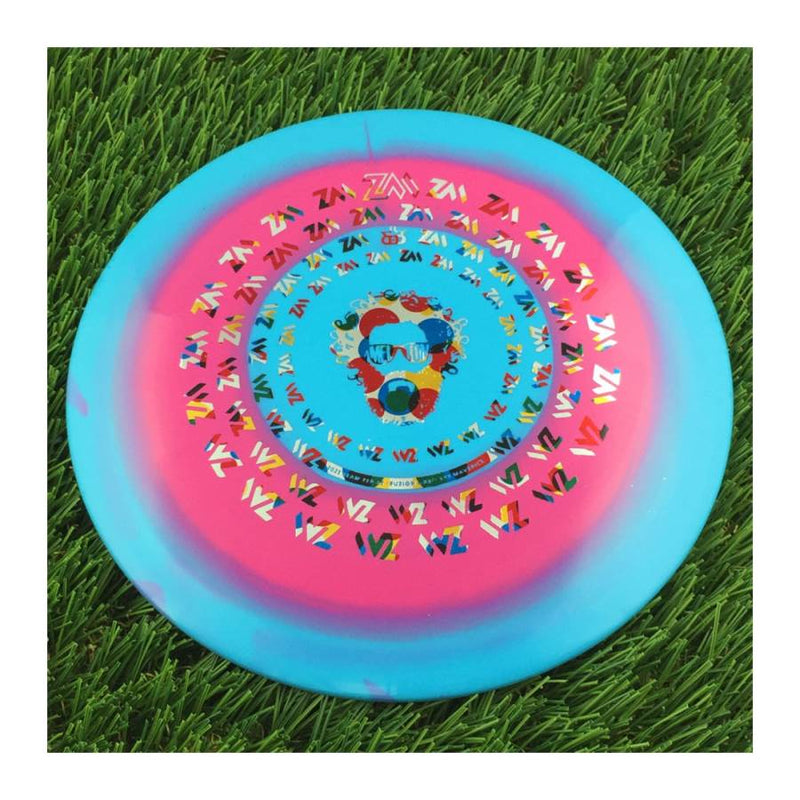 Dynamic Discs Fuzion Orbit Eye Maverick with Zach Melton Crazy Hair ZM Spiral Team Series 2023 Stamp - 173g Light Blue