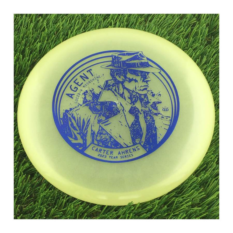 Dynamic Discs Lucid-X Moonshine Glow Agent with Carter Ahrens Secret Agent Team Series 2023 Stamp - 176g - Translucent Glow