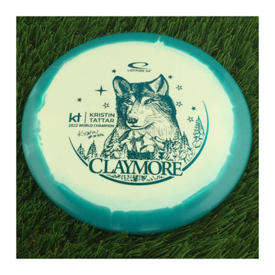 Latitude 64 Gold Line Orbit Claymore with Kristin Tattar #73986 - 2022 World Champion Team Series 2023 Stamp - 177g - Solid Teal Blue