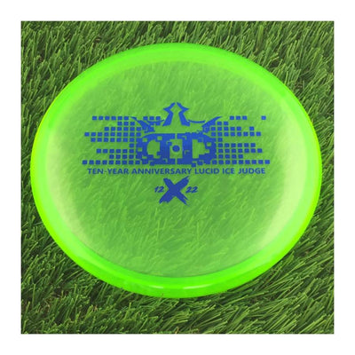 Dynamic Discs Lucid Ice Judge with Ten-Year Anniversary 2012-2022 Stamp - 172g - Translucent Green