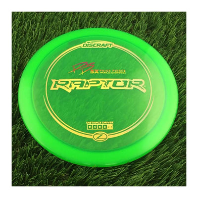 Discraft Elite Z Raptor with PP 29190 5X Paige Pierce World Champion Stamp - 174g - Translucent Green