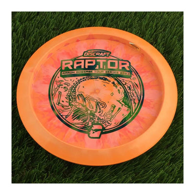 Discraft ESP Swirl Raptor with Aaron Gossage Tour Series 2023 Stamp - 174g - Solid Orange