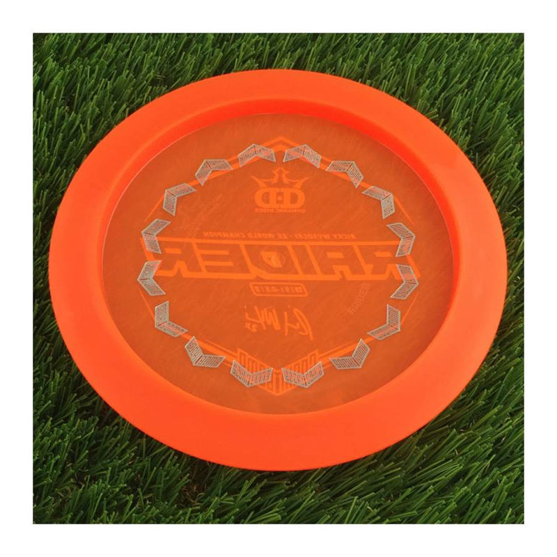 Dynamic Discs Lucid Ice Raider with RickyWysocki - 2X World Champion & Sockibomb Ring Bottom Stamp - 173g - Translucent Orange