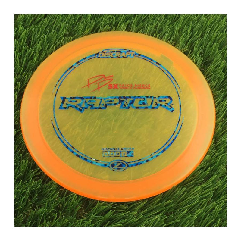 Discraft Elite Z Raptor with PP 29190 5X Paige Pierce World Champion Stamp - 169g - Translucent Orange