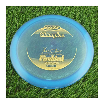 Innova Champion Firebird with Ken Climo - 12x World Champion New Stamp Stamp - 166g - Translucent Blue