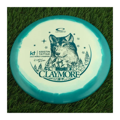 Latitude 64 Gold Line Orbit Claymore with Kristin Tattar #73986 - 2022 World Champion Team Series 2023 Stamp - 177g - Solid Turquoise Blue