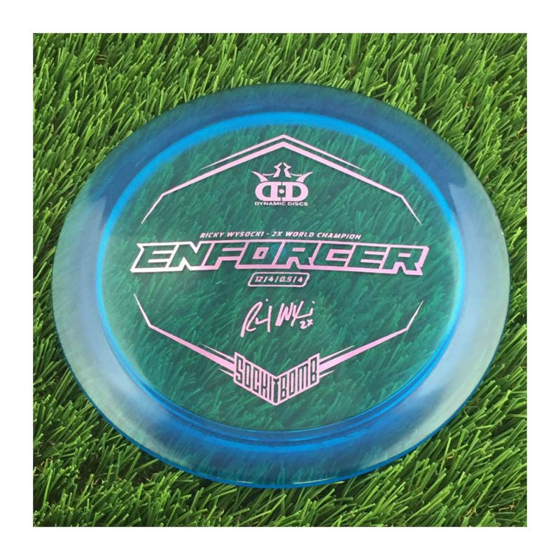 Dynamic Discs Lucid Ice Enforcer with Ricky Wysocki - 2X World Champion - SockiBomb Stamp - 174g - Translucent Blue