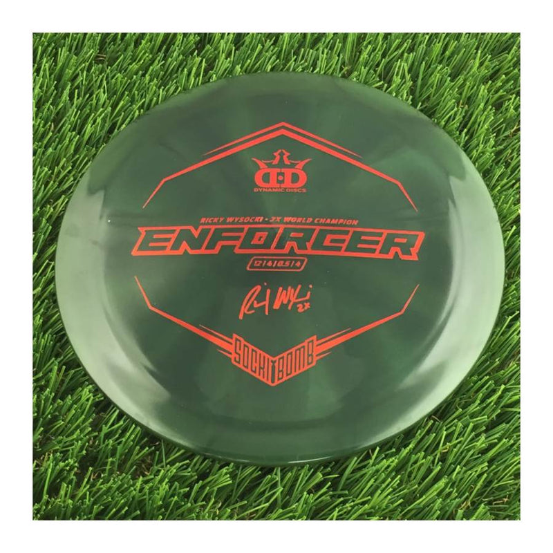 Dynamic Discs Lucid Ice Enforcer with Ricky Wysocki - 2X World Champion - SockiBomb Stamp - 174g - Translucent Dark Green