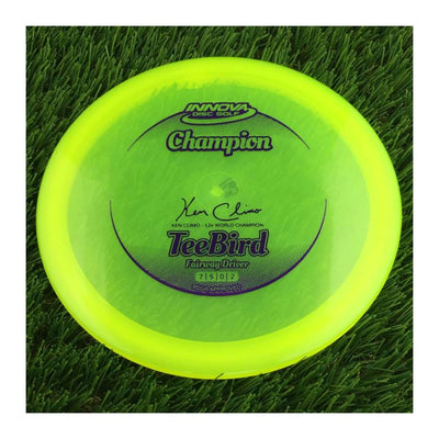 Innova Champion Teebird with Ken Climo - 12x World Champion New Stamp Stamp - 163g - Translucent Yellow