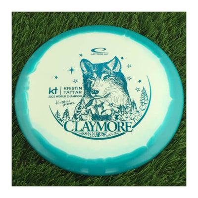 Latitude 64 Gold Line Orbit Claymore with Kristin Tattar #73986 - 2022 World Champion Team Series 2023 Stamp - 177g - Solid Teal Blue