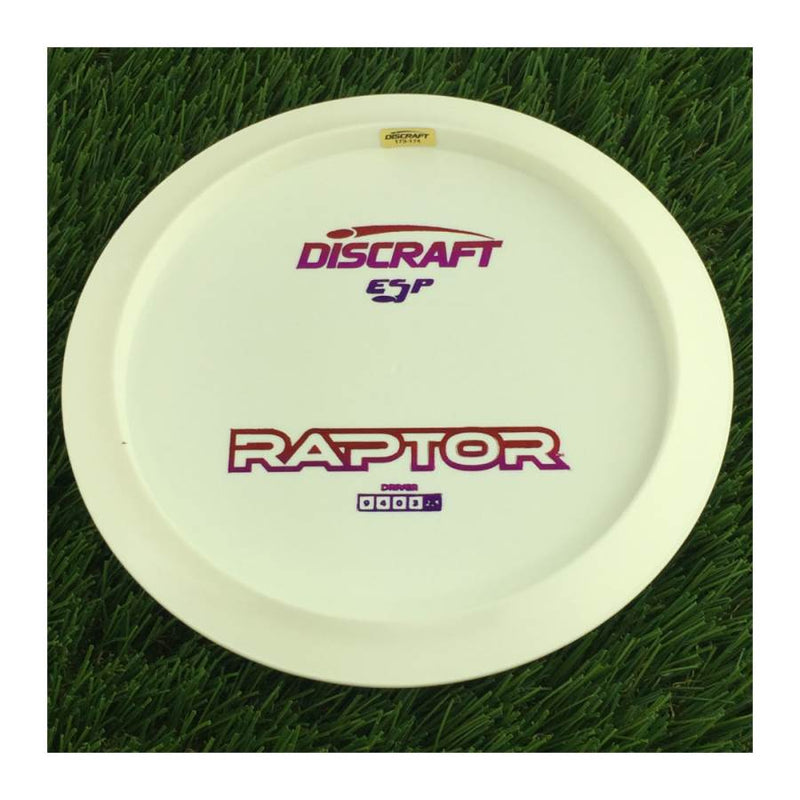 Discraft ESP Raptor with Dye Line Blank Top Bottom Stamp - 174g - Solid White