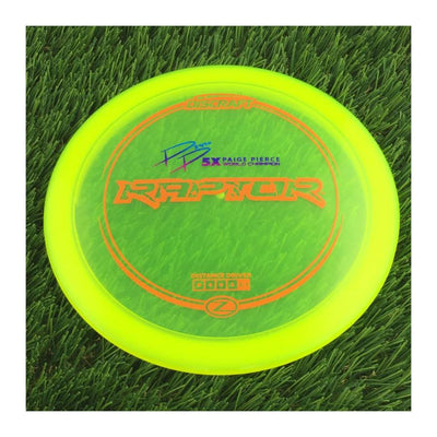 Discraft Elite Z Raptor with PP 29190 5X Paige Pierce World Champion Stamp - 173g - Translucent Yellow