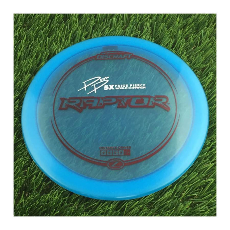 Discraft Elite Z Raptor with PP 29190 5X Paige Pierce World Champion Stamp - 173g - Translucent Blue