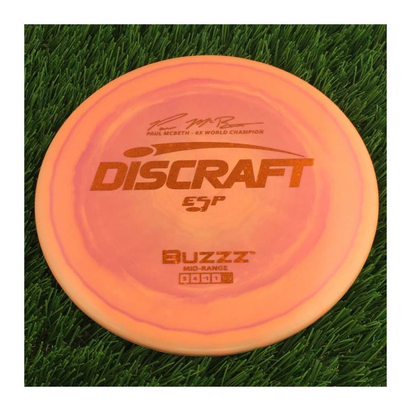 Discraft ESP Buzzz with Paul McBeth - 6x World Champion Signature Stamp - 177g - Solid Salmon Orange