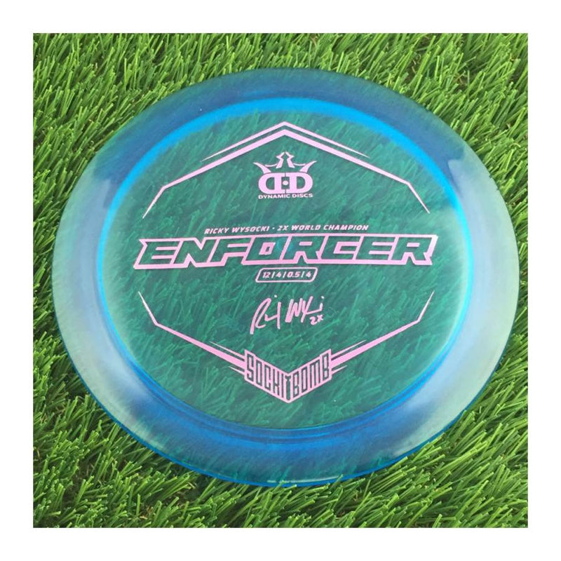 Dynamic Discs Lucid Ice Enforcer with Ricky Wysocki - 2X World Champion - SockiBomb Stamp - 175g - Translucent Blue