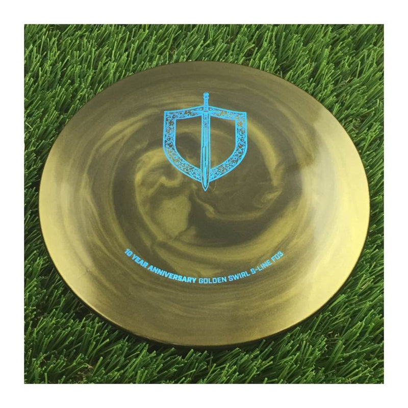 Discmania Golden Swirl S-Line FD3 with 10 Year Anniversary Sword and Shield Stamp - 174g - Solid Gold