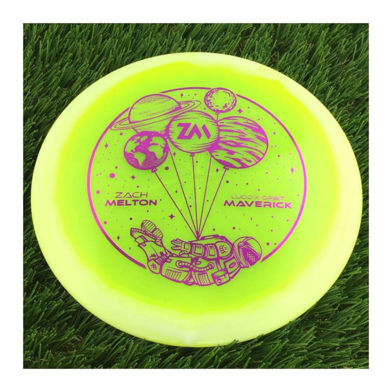 Dynamic Discs Lucid-X Orbit Maverick with Zach Melton Team Series 2024 Stamp - 176g - Translucent Yellow