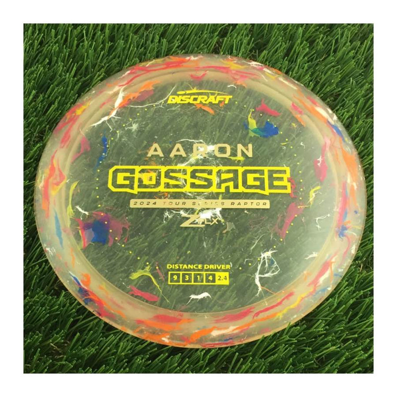 Discraft Jawbreaker Z FLX Raptor with Aaron Gossage 2024 Tour Series Stamp - 174g - Translucent Clear