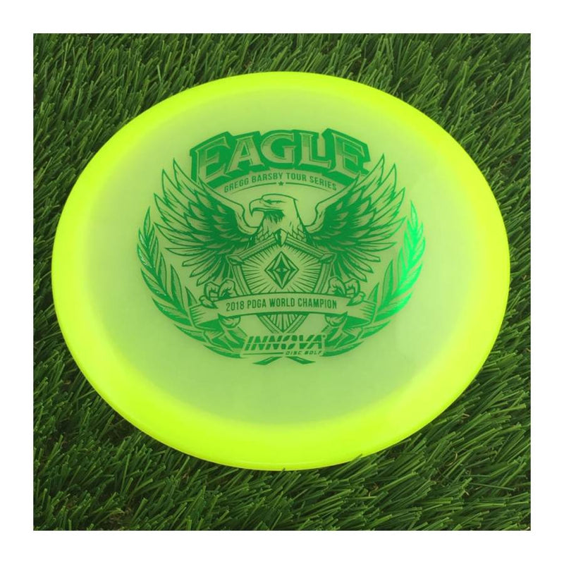 Innova Proto Glow Halo Champion Eagle with Gregg Barsby - 2018 World Champion -  Tour Series 2024 Stamp - 175g - Translucent Yellow