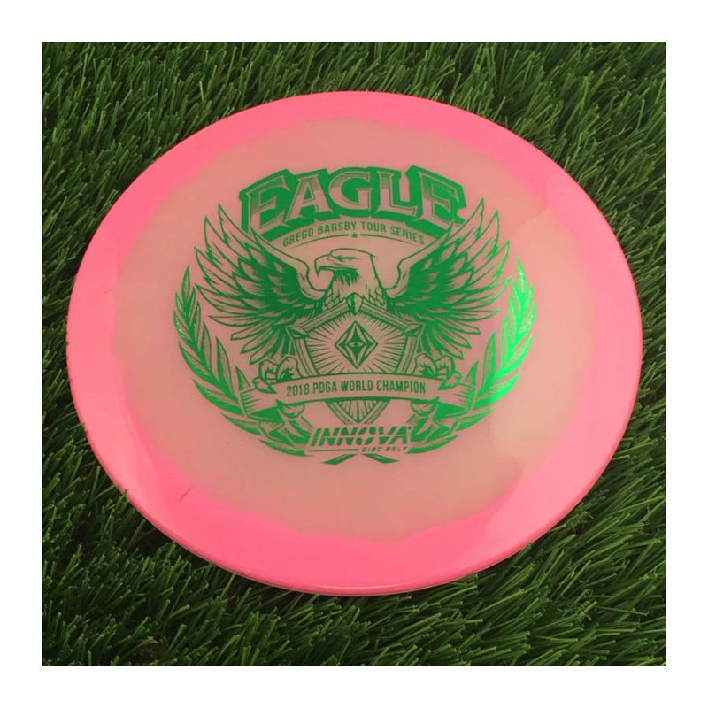 Innova Proto Glow Halo Champion Eagle with Gregg Barsby - 2018 World Champion -  Tour Series 2024 Stamp - 175g - Translucent Pink