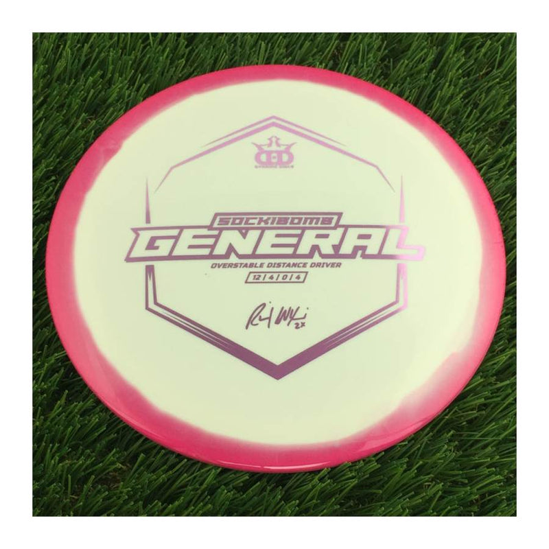 Dynamic Discs Supreme Orbit Sockibomb General with Sockibomb Ricky Wysocki Signature 2x World Champion Stamp - 175g - Solid Pink