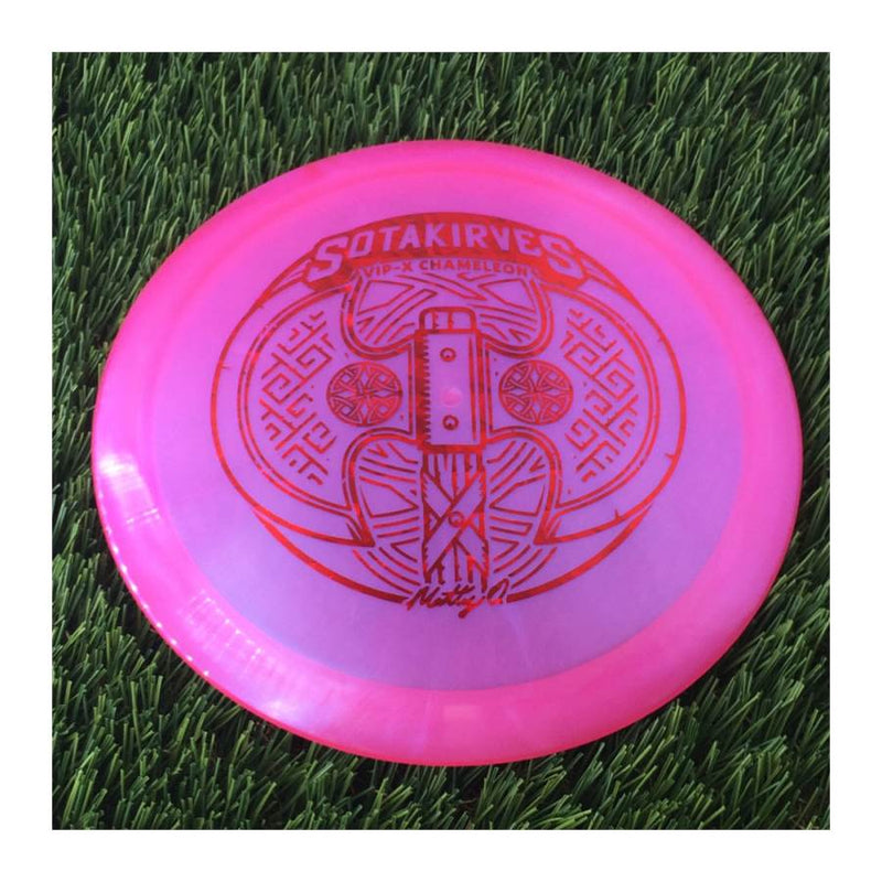 Westside VIP-X Chameleon Glimmer Hatchet with Matt Orum Matty O Sotakirves 2024 Team Series Stamp - 173g Pink